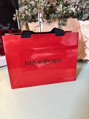 Vintage Yves Saint Laurent Red Shopping Bag